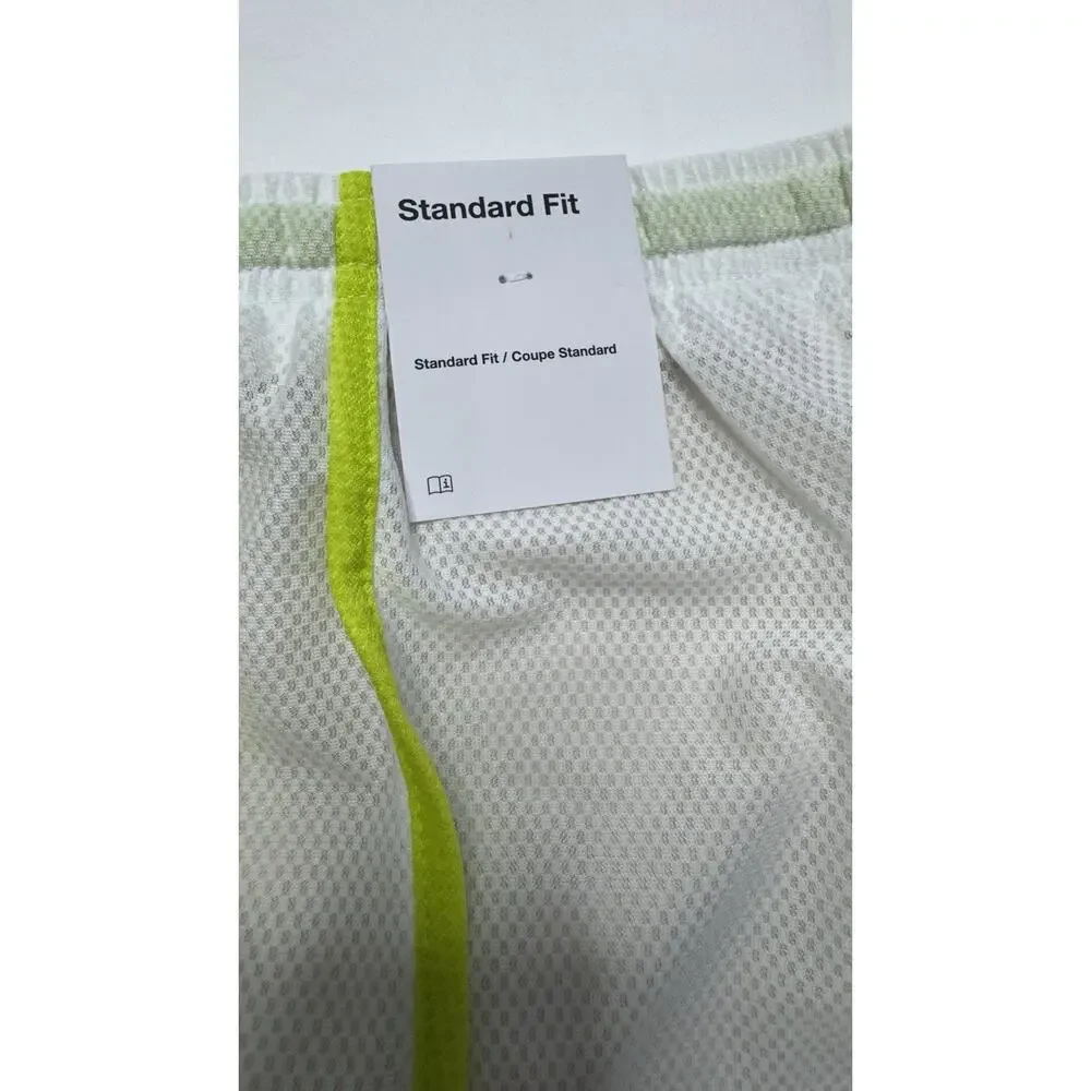 NWT Nike Dri Fit Tempo 2 In 1 Training Shorts White Neon Green Activewear Medium